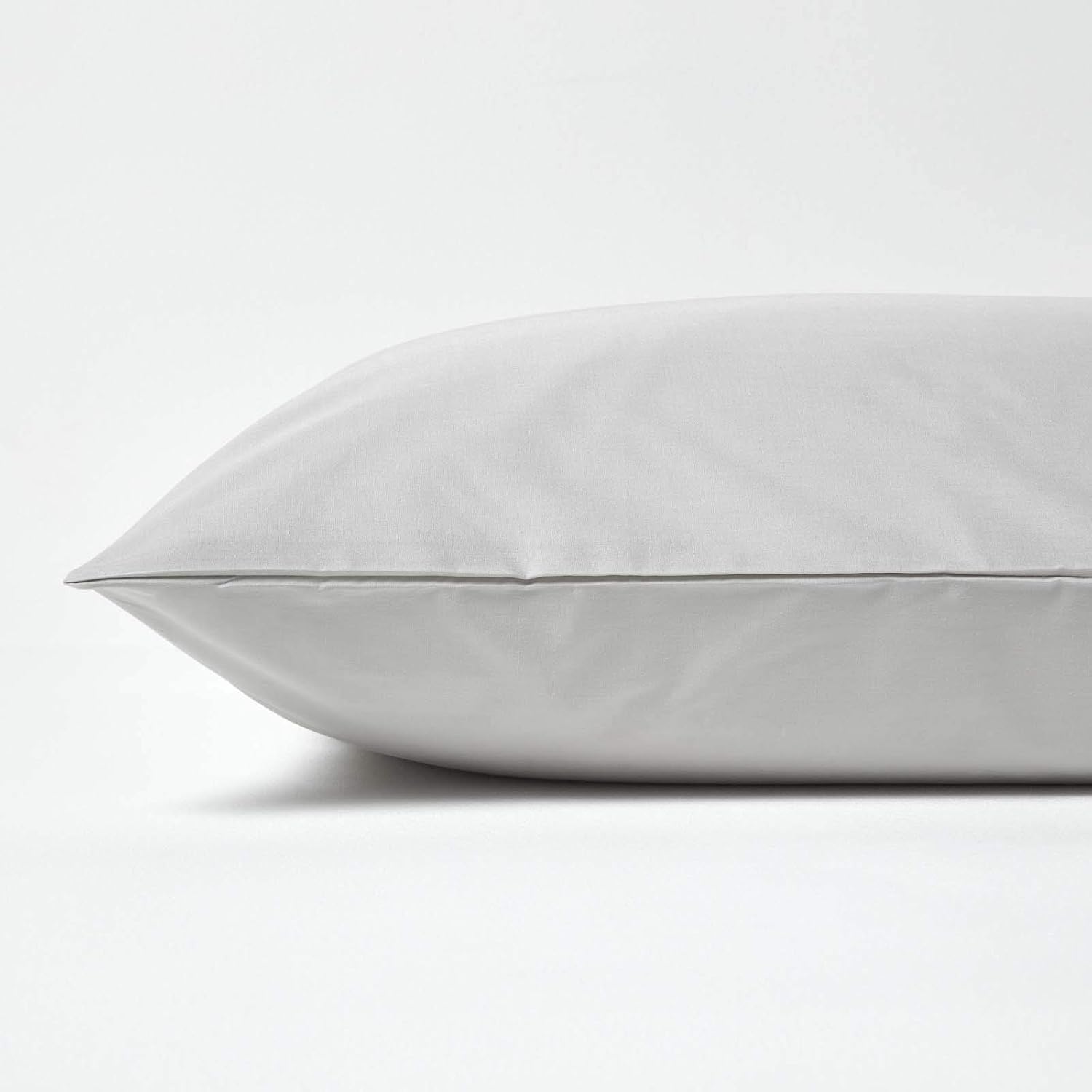 HOMESCAPES Silver Grey Pure Egyptian Cotton Euro Size Pillowcase 80 x 80 cm 200 TC 400 Thread Count Percale Equivalent Large Square Pillow Case with Zip - Image 3
