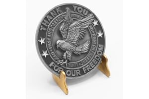 Flying Horse Workshop Re-sizable Military Challenge Coin Display Stand- Solid Metal with Anodized Finish (Firefighter Owned Business) (Metal (Brass Color x1))
