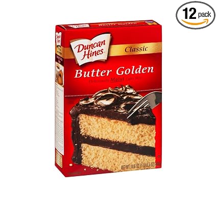 Duncan hines moist de luxe premium Butter recipe Golden cake Mix sugar, enriched bleached Wheat flour (flour, niacin, reduced i (644209411405)