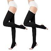 v28 Women Girls Thigh High Neon Ribbed Long 80s 90s Party Skating Leg Warmers