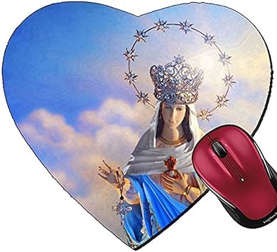 Tapis De Souris En Forme De Cœur Tapis De Souris Pentax K S2 De La Vierge Marie Avec Couronne D Etoiles Dans Les Cieux Amazon Fr High Tech