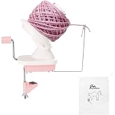 DUPDMKIN Yarn Winder Manual, Yarn Ball Winder for Crocheting Knitting | Hand Operated, holds 4 oz yarn skein, smooth center pull cake, metal crank ABS body, dust bag, for crochet knitting craft