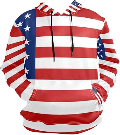 red hoodie white stripe