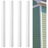 Blulu 4pcs 4 ft White Outside Corner Post 3 in. x 3/4 in. Corner Post Trim Bead Exterior Home Vinyl Siding Building Angle House Construction Molding Outdoor