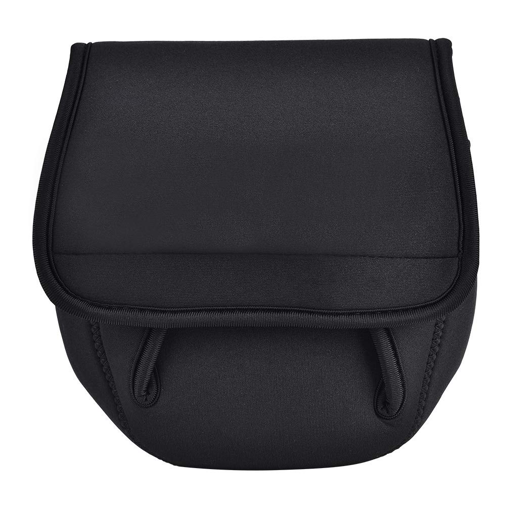 Shanrya Fishing Reel Cover, Soft 2Sizes Leo Reel Pouch Reel Protective Cover, Waterproof with Fastener Tape for Fishing Beginner Fishing Lover(L)
