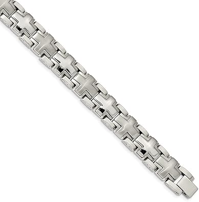 Amazon Com Q Gold Stainless Steel Brushed And Polished Cross 8 25