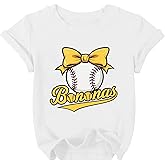 Baseball Shirts Toddler Girls Cute Bow Baseball Team Fan T-Shirt Funny Game Day Short Sleeve Tee Top 3-8 Years