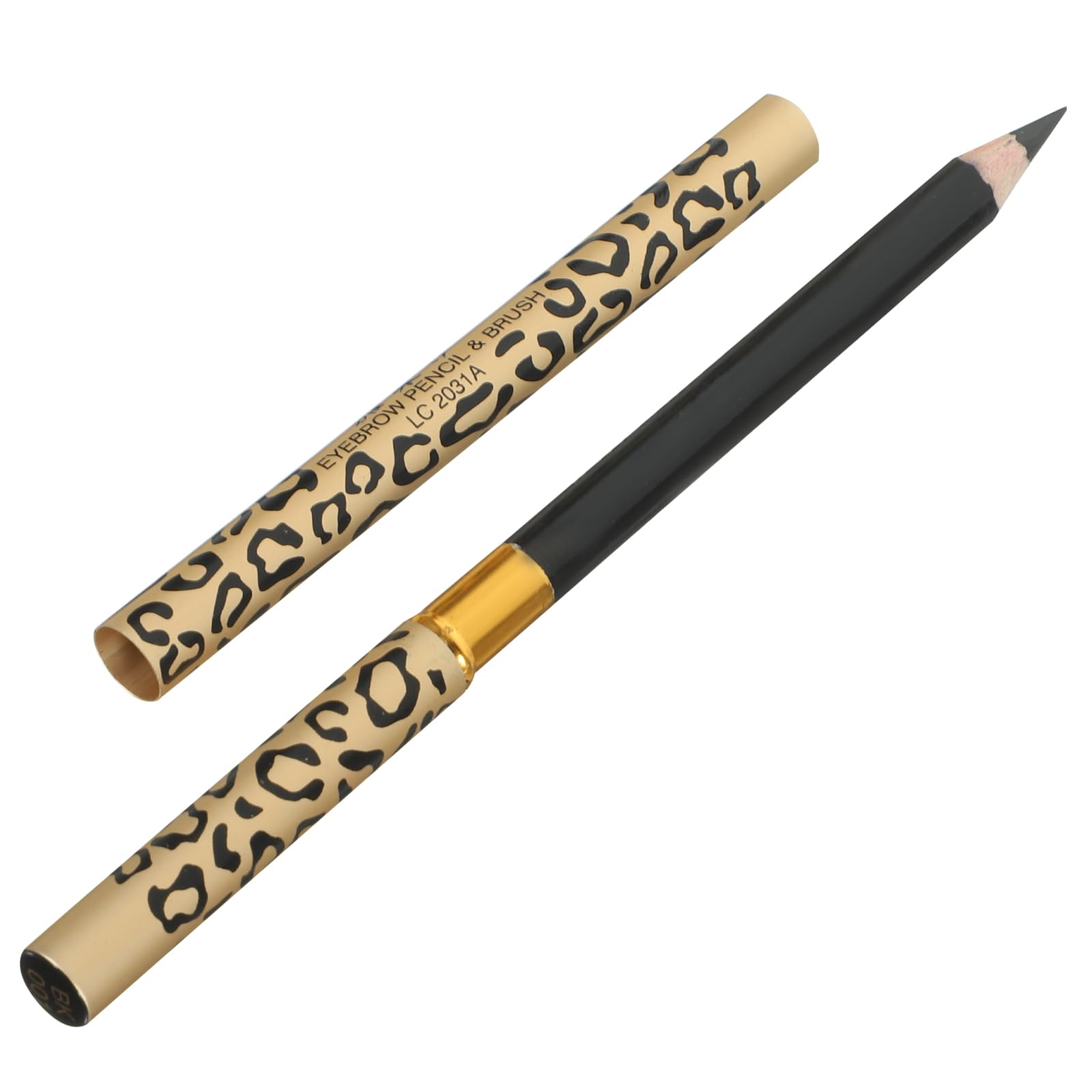 minkissy Leopard Cover Double-Ended Eyebrow Pencil with Brush Waterproof Makeup Tool for Natural Eyebrow Shaping 5.71In Set of 2