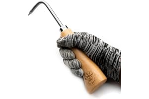 tianbonsai Bonsai Tools Hook 22.5 cm Wooden Handle Stainless Steel Hook Robust Very Firm and Durable Made