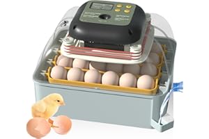 ZOHOKO Incubators for Hatching Eggs with Automatic Turner & Humidity Control - Ideal Chicken Egg Incubator - Holds 24 Eggs with Humidity Display, Egg Candler