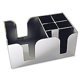 Co-Rect Plastic Bar Caddy with 6 Compartments, Chrome