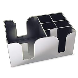 Co-Rect Plastic Bar Caddy with 6 Compartments, Chrome