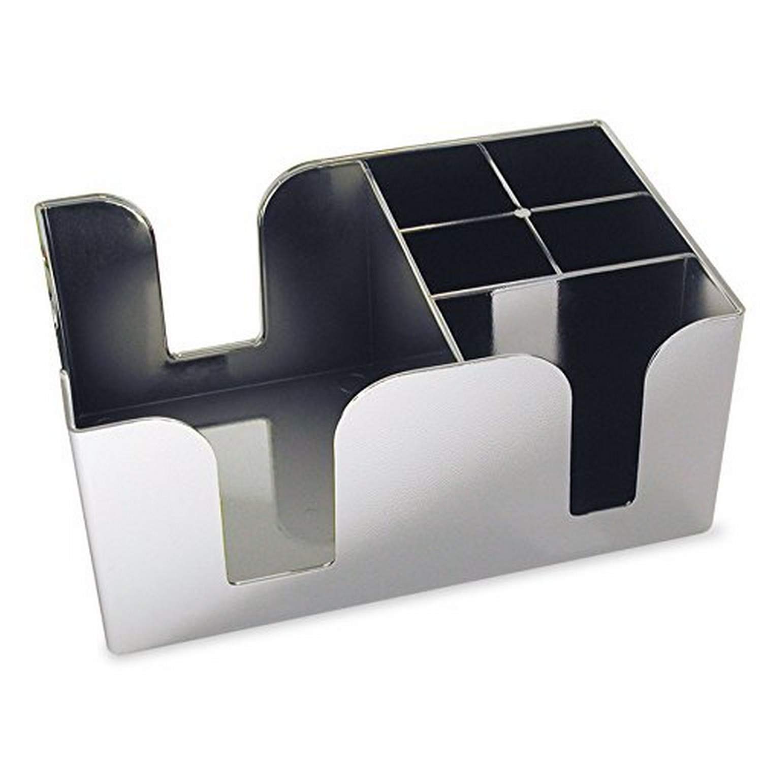 Co-Rect Plastic Bar Caddy with 6 Compartments, Chrome