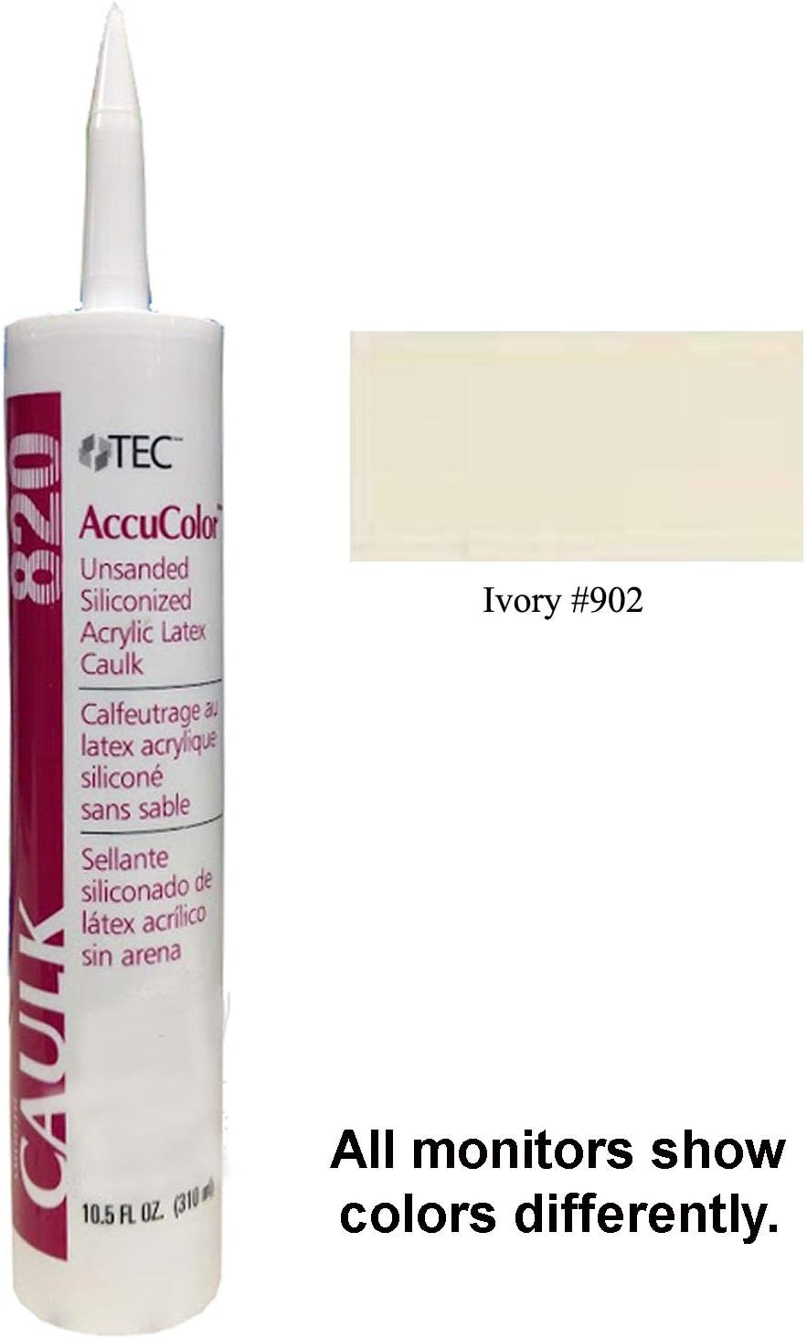 TEC Accucolor® Siliconized Unsanded Acrylic Caulk 902 Ivory Tile Grout