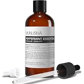 MUNUSNA Peppermint Essential Oil for Hair, Air Freshening, Aromatherapy | Pure and Natural, Peppermint Oil for Skin Body Massage, Diffuser, Home Cleaning Spray, Soap and Candle Making, 3.38 Fl Oz