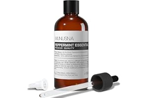 MUNUSNA Peppermint Essential Oil, 100% Pure & Natural Peppermint Oil 100ML, Premium Grade Aromatherapy Oil for Skin Body Hair Care, Freshening Air, Mood, Diffuser, Massage, Soap and Candle Making