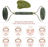 LauCentral Jade Roller & Gua Sha Set 3 PCS Anti Aging Facial Massage Kit view 4