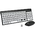 Full Size Large Print 2.4g Wireless Keyboard and Mouse with Oversized Print for Kids Visually Impaired Low Vision Individuals (Black)