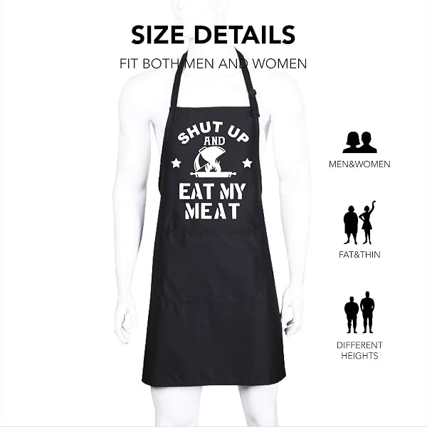 FUNNY BBQ APRON FOR MEN PAPA,BEST GRILLING COOKING APRON WITH 2 POCKETS AND ADJUSTABLE NECK STRAP,PERFECT GIFTS FOR BIRTHDAY/CHRISTMAS/FATHER’S DAY, LARGE BLACK
