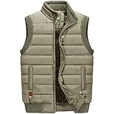 VtuAOL Men's Outerwear Vest for Men Winter Puffer Vests Fleece Lined Outdoor Warm Sleeveless Jackets