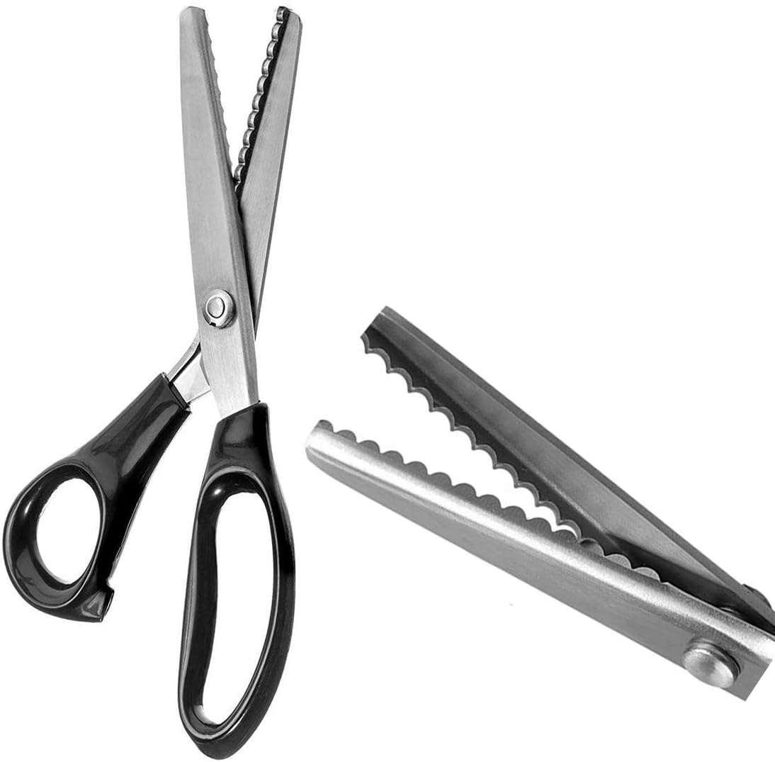 Serrated Scalloped Edge Pinking Shears, Stainless Steel Zig