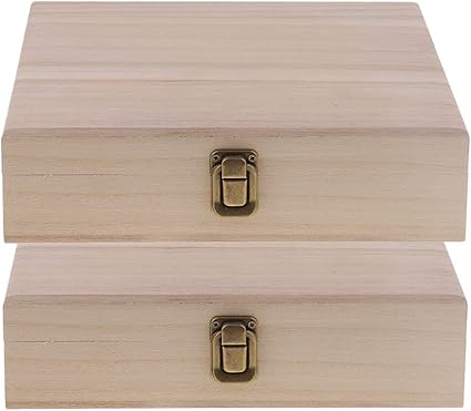Sharplace 2 Stücke Unfinished Schmuckkästchen Holzbox, Holzkiste