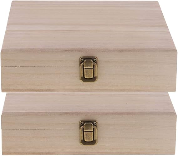 Sharplace 2 Stücke Unfinished Schmuckkästchen Holzbox, Holzkiste