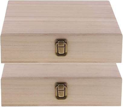 Sharplace 2 Stücke Unfinished Schmuckkästchen Holzbox, Holzkiste
