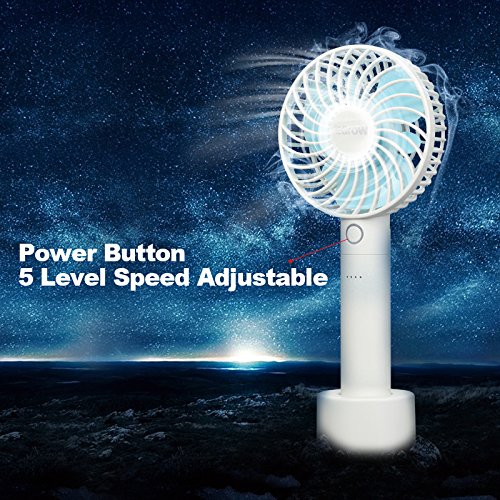 iEGrow Battery Multi-Functional Mini Handheld Fan, White
