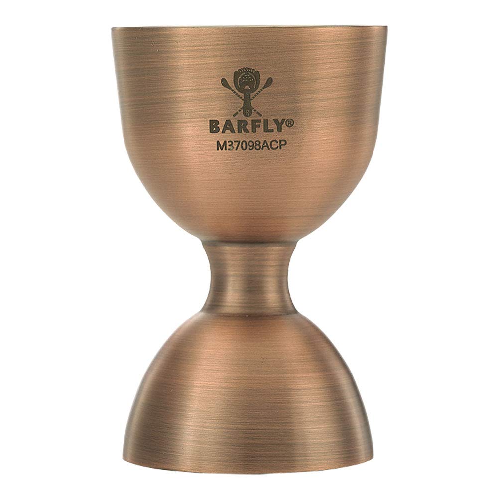 Barfly M37098ACP Heavy-Duty Straight Rim Bell Jigger, Stainless Steel, 50 milliliters, Antique Copper