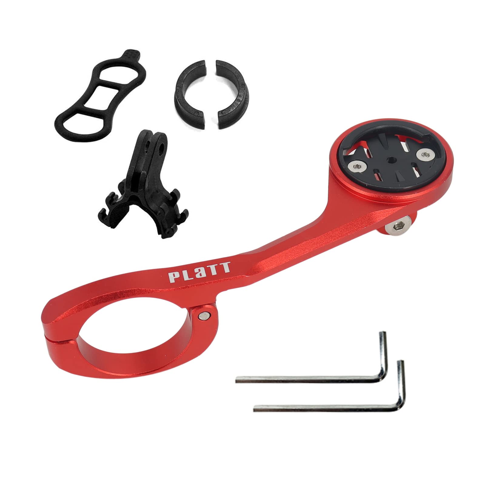 PLATT Bike Computer Mount for Garmin Edge,Aluminum Alloy Bicycle Garmin Edge Mount Compatible with 31.8mm 25.4mm Handlebar(Red)