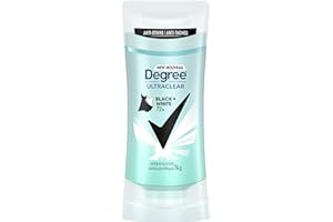 Degree UltraClear Antiperspirant Stick Deodorant for 72H Sweat & Odour Protection Black+White anti white marks and yellow sta