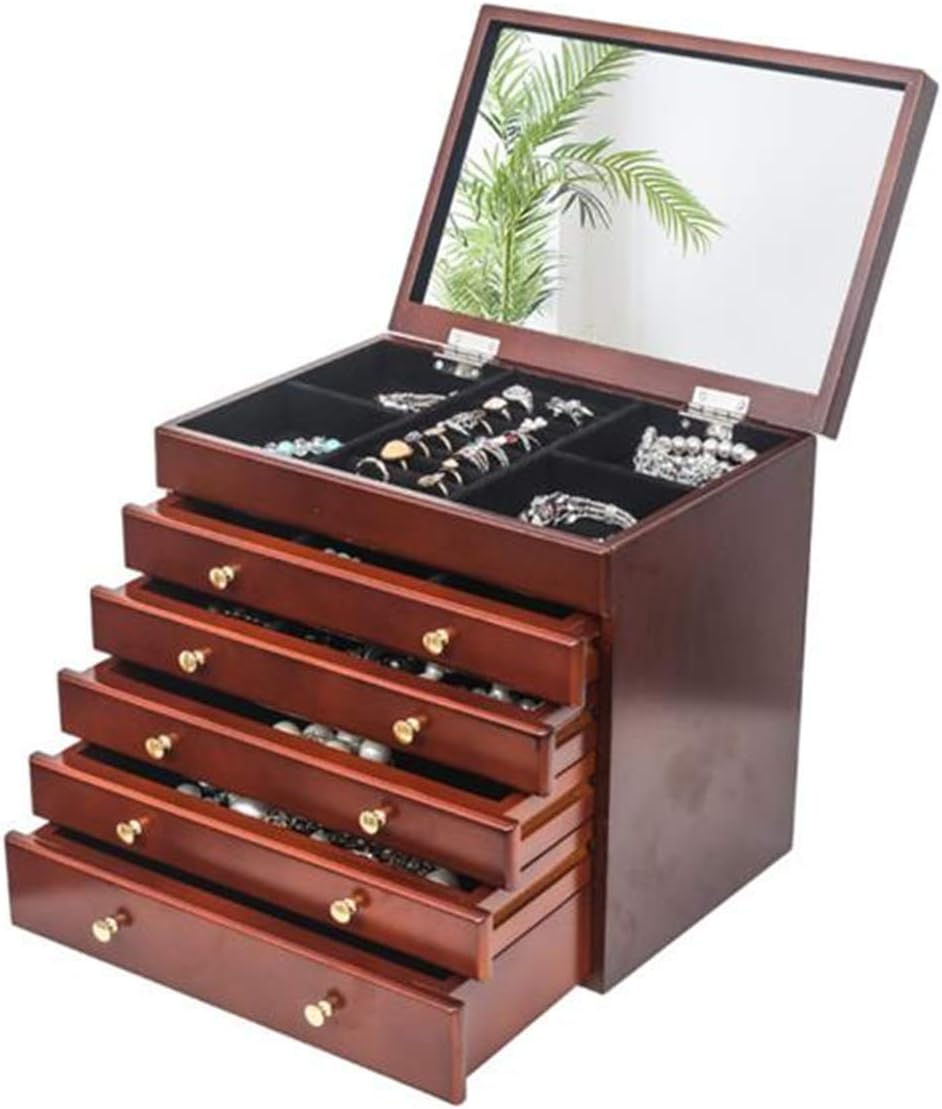 Women Brown Wooden Jewelry Box, Jewelry