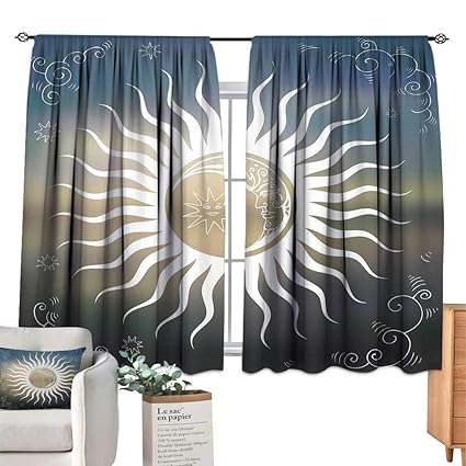 Amazon Com Unprecall Sun Kids Curtains Celestial Bodies