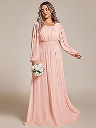 Ever-Pretty Women's Round Neck Long Lantern Sleeves