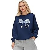 Migxsaf Nurse Sweatshirts for Women Bow Stethoscope Sweatshirt Floral Flower Long Sleeve Shirts Graphic Crewneck Pullover