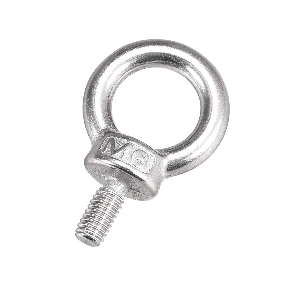 Sourcingmap Lifting Eye Bolt M6 x 12mm Male Thread 304 Stainless Steel for Hanging, Pack of 4