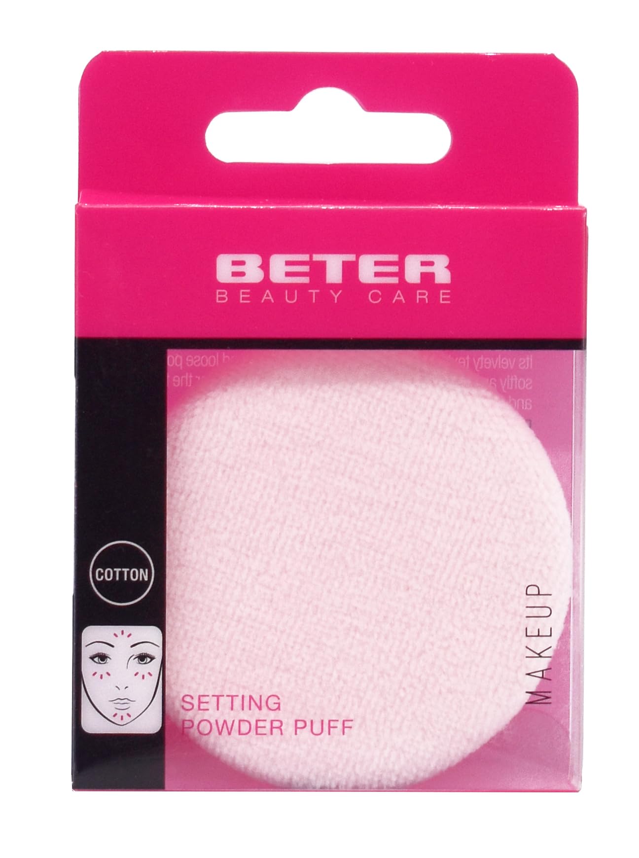Beter - Round ball perfect for compact or loose powders, maximum softness and precision, cotton applicator, velvety texture, natural and delicate finish