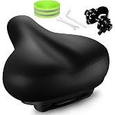 Bicycle Seat, Gel Bike Seat Waterproof Bicycle Saddle - Dual Shock Absorbing, Most Comfortable Bicycle Seat Replacement for Mountain Bikes, Road Bikes, Spinning Exercise Bike Seat