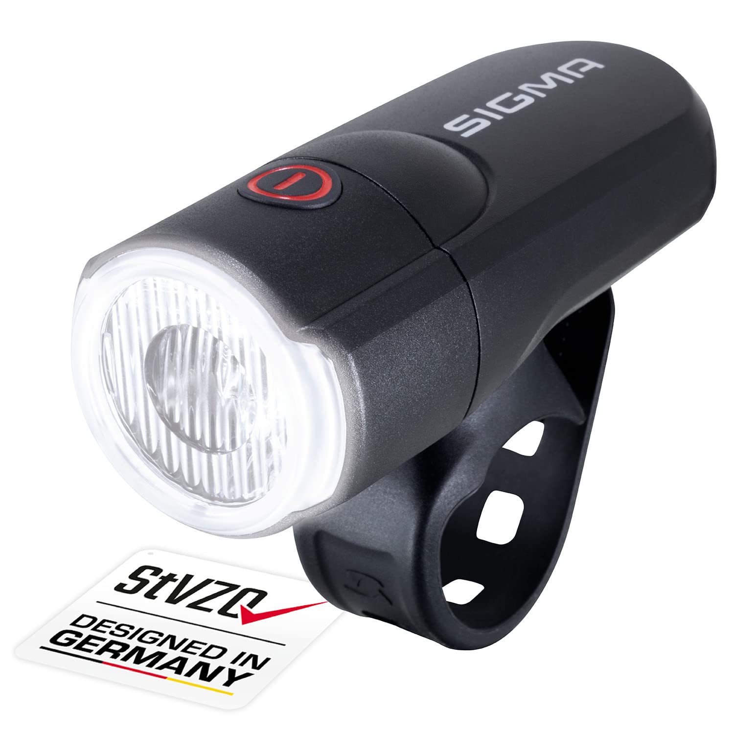 SIGMA Sport AURA 30, LED Bike Light, 30 Lux, StVZO- Approved, Battery-Powered Front Light, Colour: Black