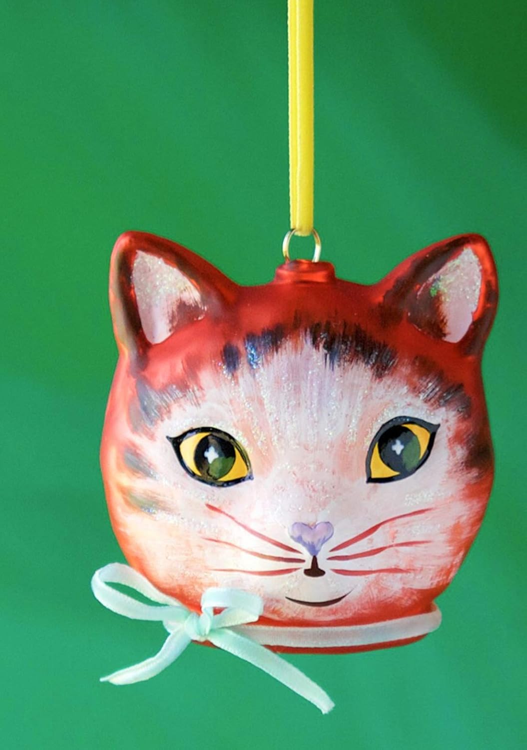 Glitterville Christmas Glass Red Cat Head Ornament Nathalie Lete Amazon Ca Home Kitchen