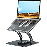 Tounee Swivel Laptop Stand for Desk, Ergonomic Laptop Holder with 360° Rotating Base, Adjustable Computer Stand Laptop Riser 
