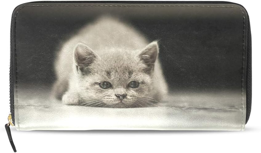 Amazon プラ Pula 長財布 レディース ファスナー ジッパー 動物 猫 ねこ 可愛い かわいい 小銭入れ付 クラッチ財布 彼女 誕生日 プレゼント クラッチ財布 大容量 ウォレット 財布