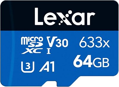 Lexar 64GB Micro SD Card microSDXC 100MB/s A1 Class 10 U3 V30 Phone Tablet
