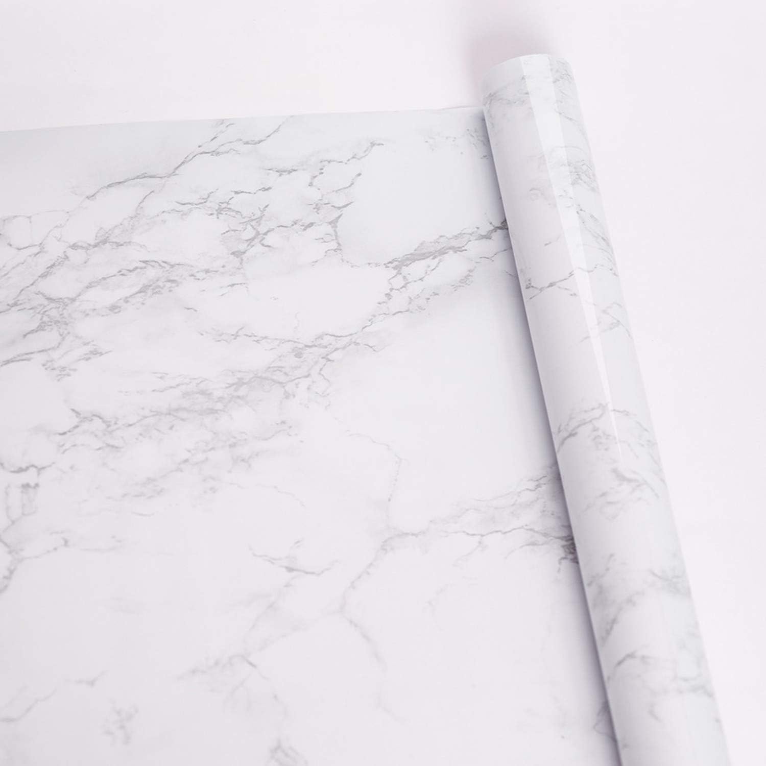 Hode Marble Vinyl Wrap 60cmx300cm, White Granite Sticky Back Plastic Roll - Image 3