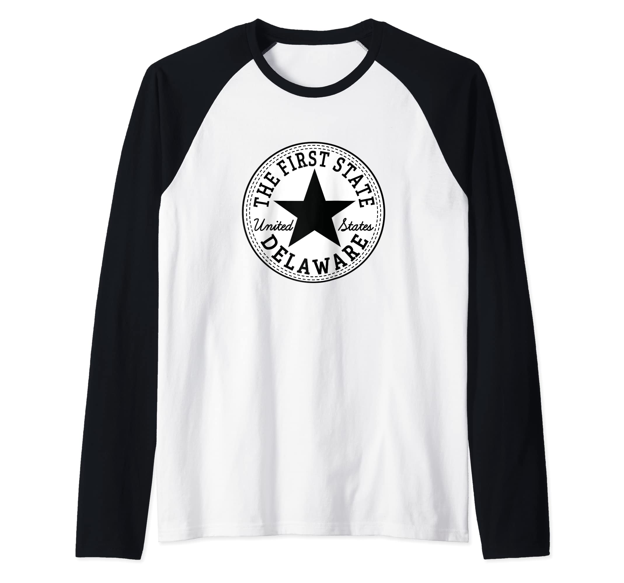 DELAWARE The First State USA United States of America wear Raglan Baseball Tee