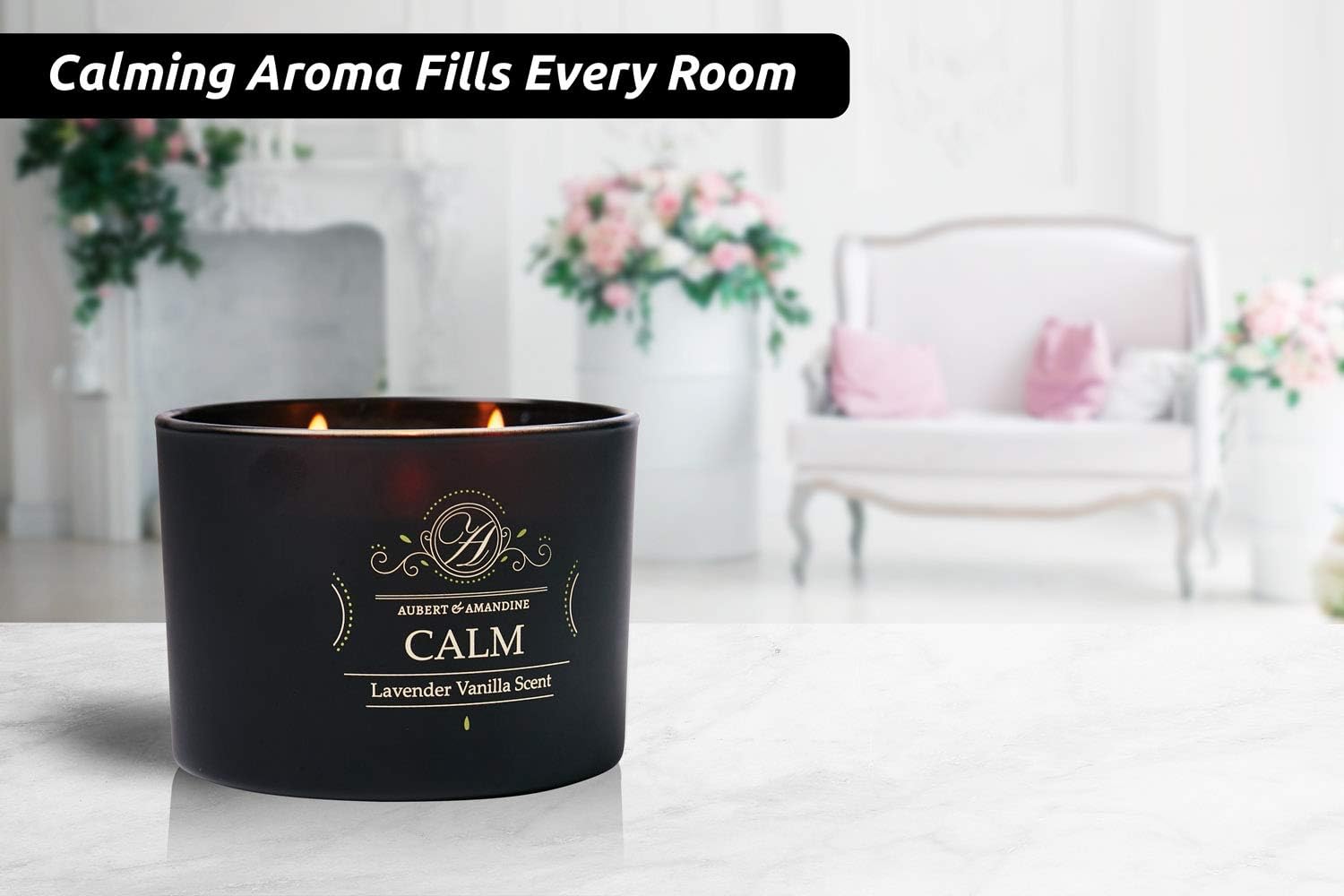 Renew - Lilac Luxury Scented Soy 3 Wick Candle for Stress Relief & Relaxation High Intensity Aromatherapy (Lilac): Home & Kitchen