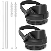PHULWEL Replacement Lid Compatible with Owala FreeSip Sway 30oz Water Bottles, 2 Pack Caps with Carry Handle, with Straws & Cleaning Brushes, Easy-Open Button, Lid Accessory for FreeSip Sway Bottles