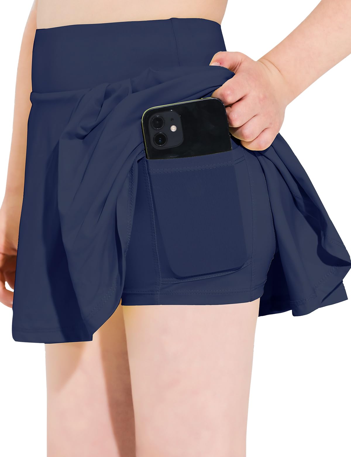 Photo 1 of Hvididan Navy Blue Girls Tennis Skirt Size 14-16 with Pockets Pleated Athletic Skort 2 in 1 Girls Skirts for Kids Teens Golf Sports Cheer