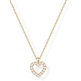 PAVOI Pearl Dainty Pendant Necklace for Women, 14K Gold Plated, Yellow Gold